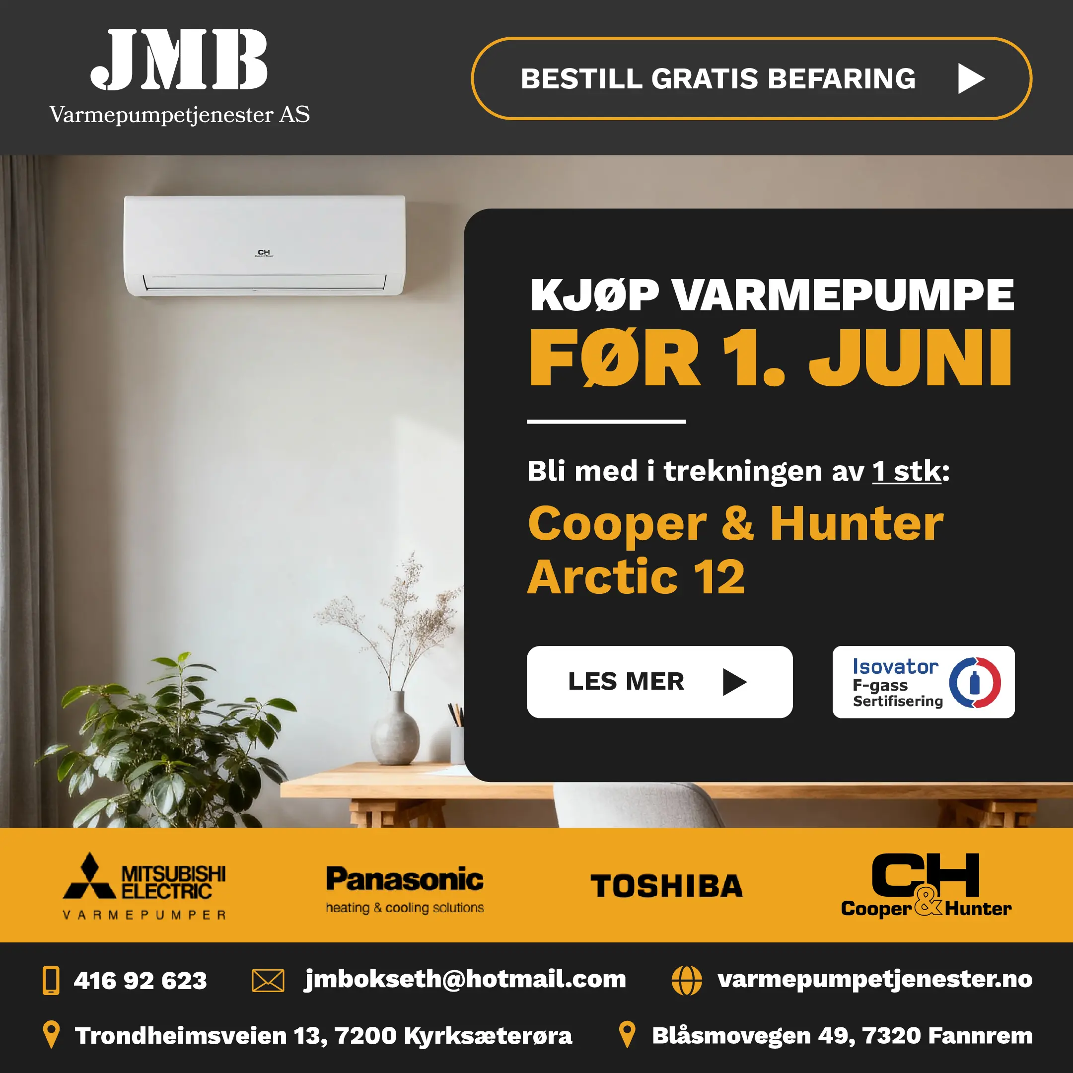 Best på varmepumpeservice i Orkanger, Skaun og Trondheim