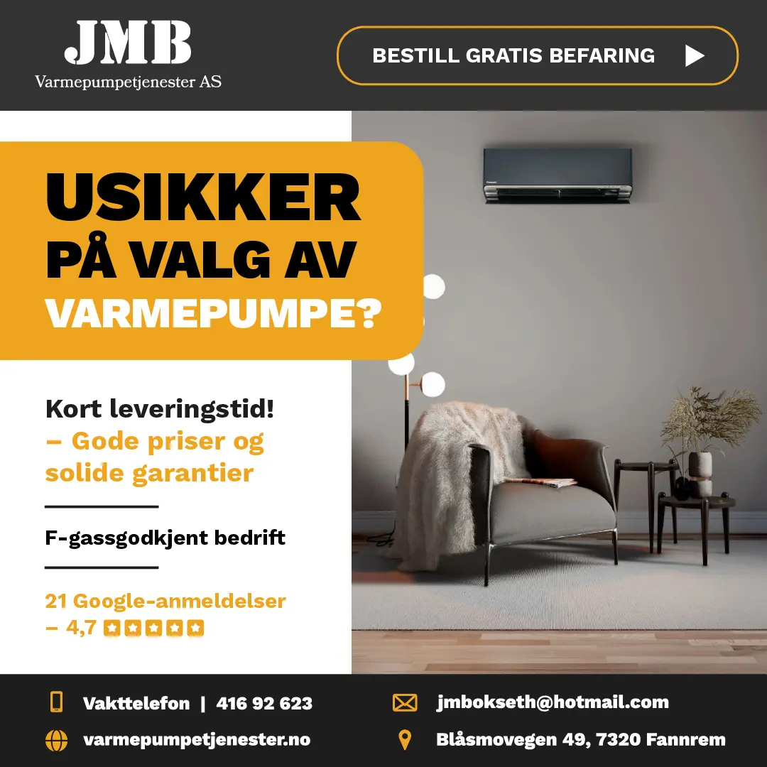 Best på varmepumpeservice i Orkanger, Skaun og Trondheim